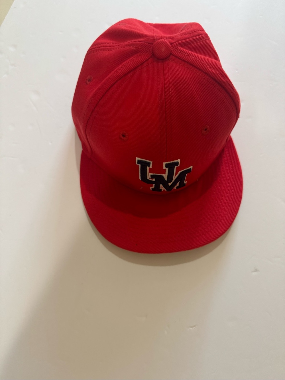 Kids Red Baseball Cap with Block Logo